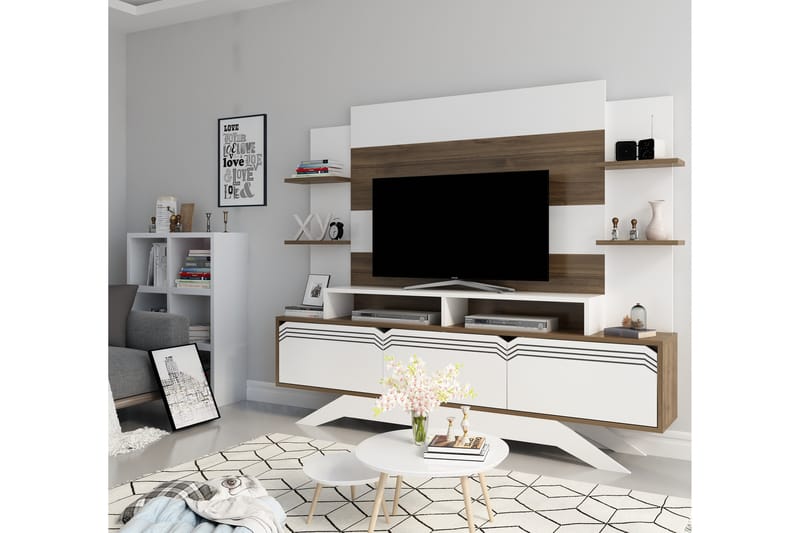 Hejde TV-Möbelset 149 cm - Vit/Brun - Möbler - Tv möbel & mediamöbel - TV-möbelset
