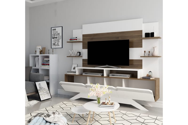 Hejde TV-Möbelset 149 cm - Vit/Brun - Möbler - Tv möbel & mediamöbel - TV-möbelset