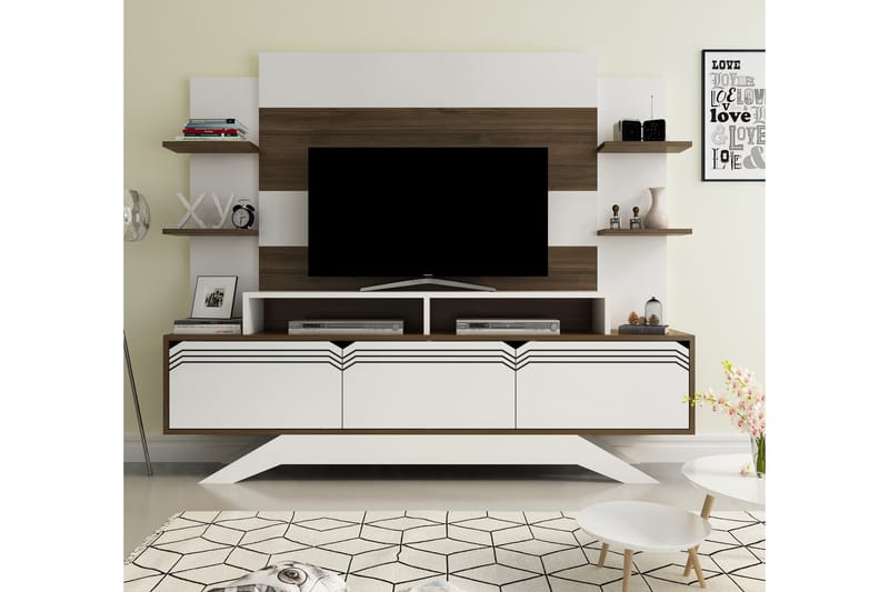 Hejde TV-Möbelset 149 cm - Vit/Brun - Möbler - Tv möbel & mediamöbel - TV-möbelset