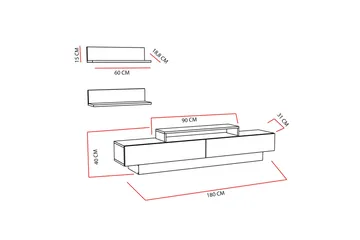 Hejde TV-Möbelset 180 cm - Vit - Möbler - Tv möbel & mediamöbel - TV-möbelset
