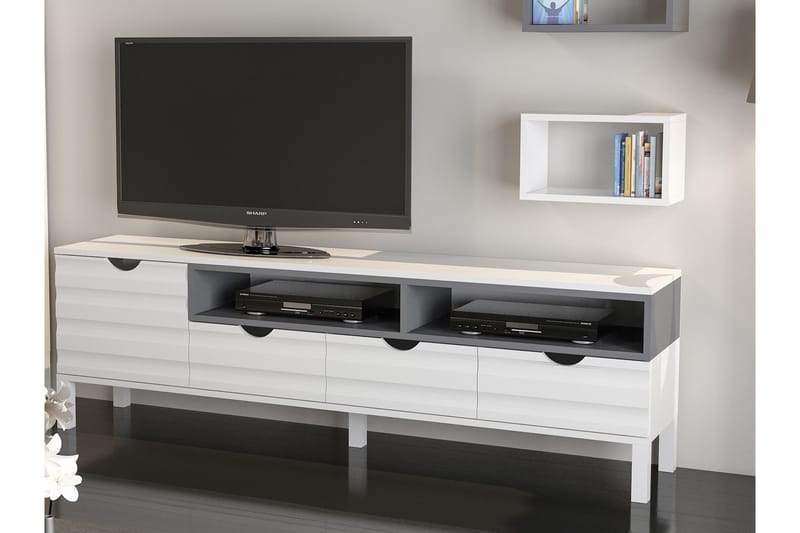 Hejde TV-Möbelset 180 cm - Vit/Grå - Möbler - Tv möbel & mediamöbel - TV-möbelset
