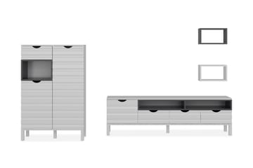 Hejde TV-Möbelset 180 cm - Vit/Grå - Möbler - Tv möbel & mediamöbel - TV-möbelset