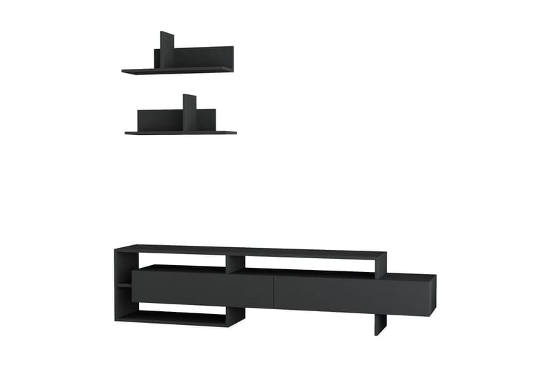 Homitis Tv-bänk med Vägghyllor - Mörkgrå - Möbler - Tv möbel & mediamöbel - TV-möbelset