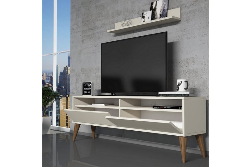 Hoptrup TV-Möbelset 150 cm - Vit/Grå - Möbler - Tv möbel & mediamöbel - TV-möbelset