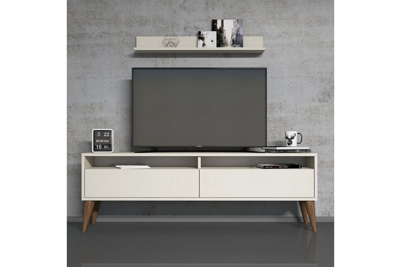 Hoptrup TV-Möbelset 150 cm - Vit/Grå - Möbler - Tv möbel & mediamöbel - TV-möbelset