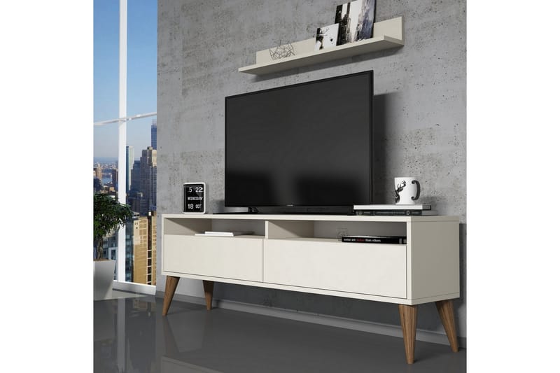 Hoptrup TV-Möbelset 150 cm - Vit/Grå - Möbler - Tv möbel & mediamöbel - TV-möbelset