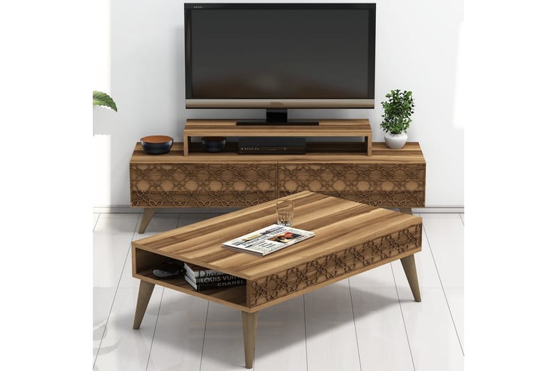 Hovdane TV-Möbelset 140 cm - Brun - Möbler - Tv möbel & mediamöbel - TV-möbelset