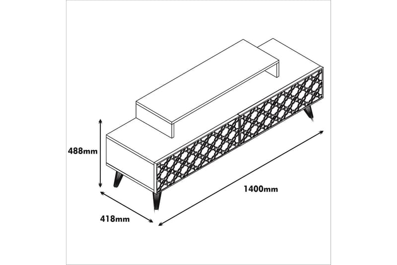 Hovdane TV-Möbelset 140 cm - Brun/Gul - TV-möbelset