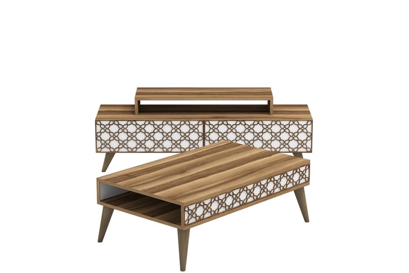 Hovdane TV-Möbelset 140 cm - Brun/Vit - Möbler - Tv möbel & mediamöbel - TV-möbelset