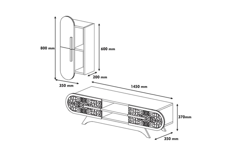 Hovdane TV-Möbelset 145 cm - Brun - Möbler - Tv möbel & mediamöbel - TV-möbelset
