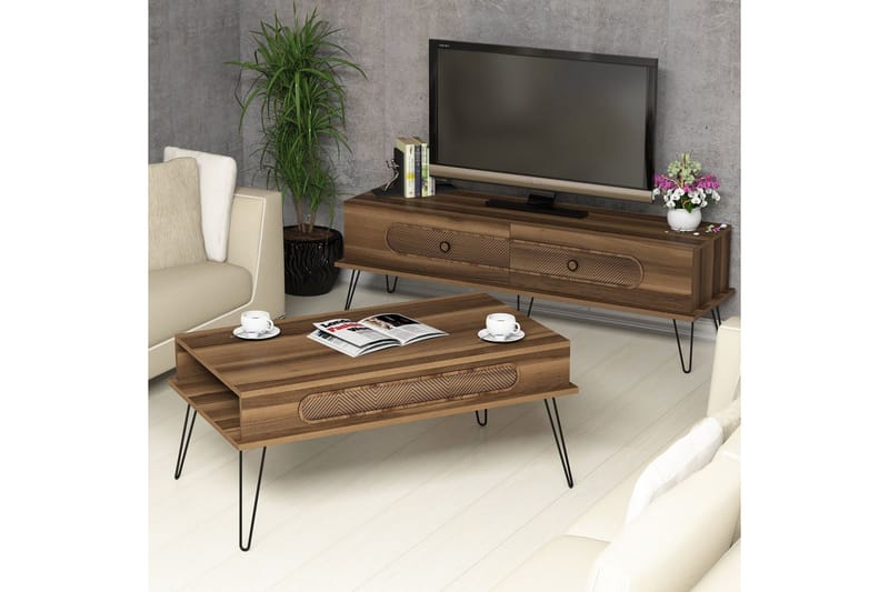Hovdane TV-Möbelset 145 cm - Brun - Möbler - Tv möbel & mediamöbel - TV-möbelset
