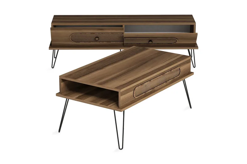 Hovdane TV-Möbelset 145 cm - Brun - Möbler - Tv möbel & mediamöbel - TV-möbelset