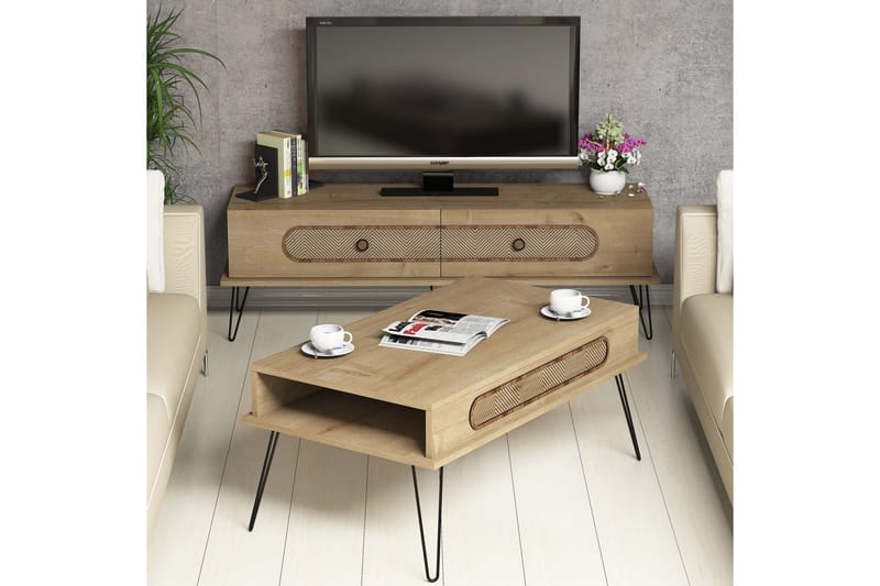 Hovdane TV-Möbelset 145 cm - Brun/Ek - Möbler - Tv möbel & mediamöbel - TV-möbelset