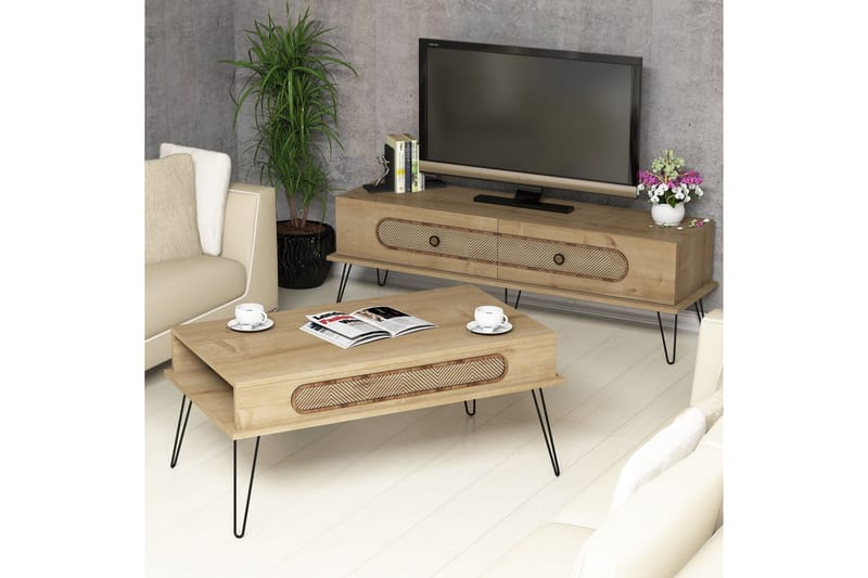 Hovdane TV-Möbelset 145 cm - Brun/Ek - Möbler - Tv möbel & mediamöbel - TV-möbelset
