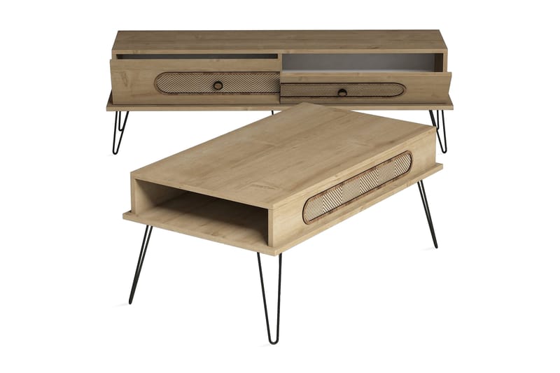 Hovdane TV-Möbelset 145 cm - Brun/Ek - Möbler - Tv möbel & mediamöbel - TV-möbelset