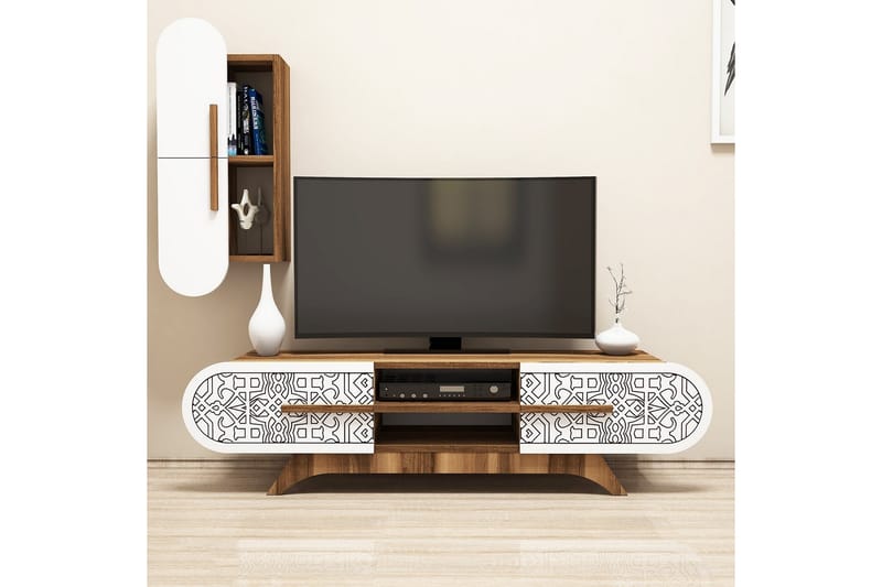 Hovdane TV-Möbelset 145 cm - Brun/Vit - Möbler - Tv möbel & mediamöbel - TV-möbelset