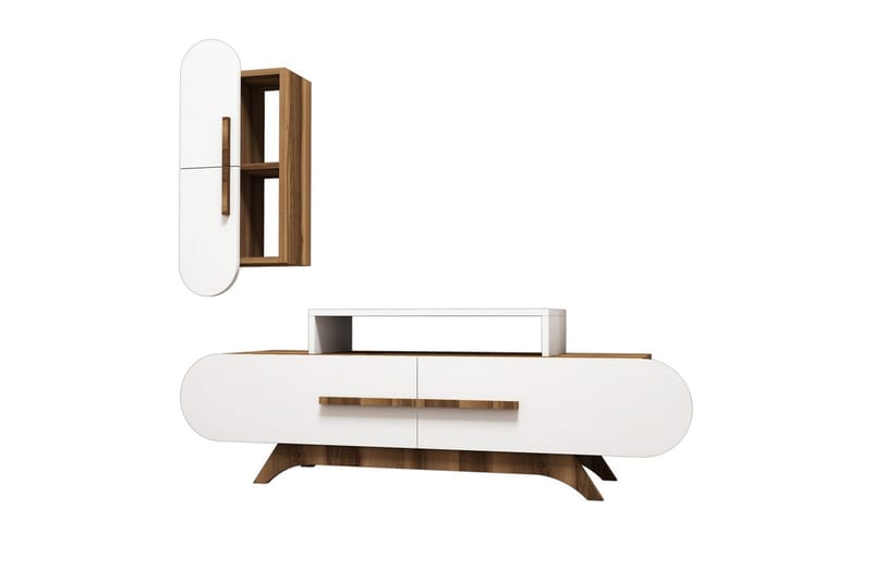 Hovdane TV-Möbelset 145 cm - Brun/Vit - Möbler - Tv möbel & mediamöbel - TV-möbelset