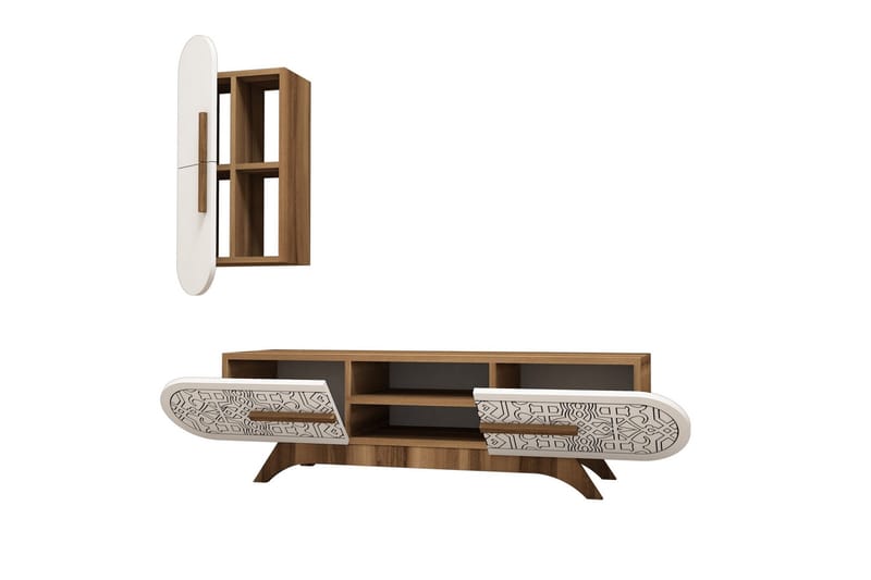 Hovdane TV-Möbelset 145 cm - Brun/Vit - Möbler - Tv möbel & mediamöbel - TV-möbelset