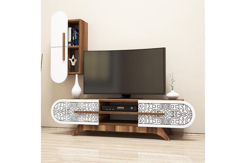 Hovdane TV-Möbelset 145 cm - Brun/Vit - Möbler - Tv möbel & mediamöbel - TV-möbelset