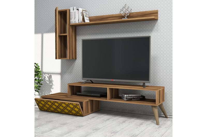 Hovdane TV-Möbelset 150 cm - Brun/Gul - Möbler - Tv möbel & mediamöbel - TV-möbelset