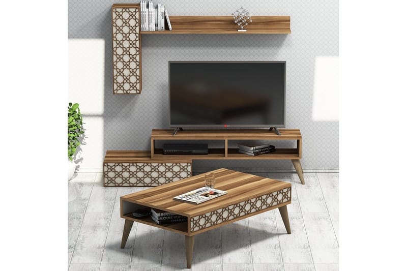 Hovdane TV-Möbelset 150 cm - Brun/Mönstrad - Möbler - Tv möbel & mediamöbel - TV-möbelset