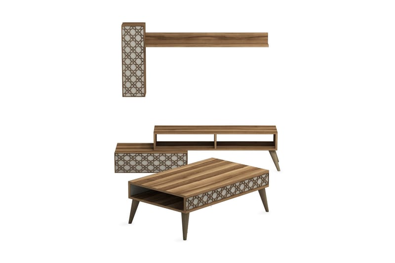 Hovdane TV-Möbelset 150 cm - Brun/Mönstrad - Möbler - Tv möbel & mediamöbel - TV-möbelset