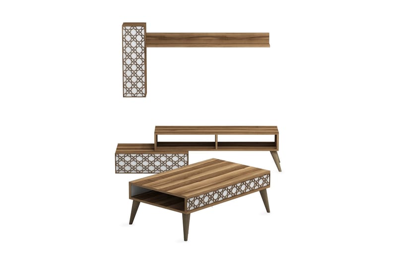 Hovdane TV-Möbelset 150 cm - Brun/Vit - Möbler - Tv m öbel & mediamöbel - TV-möbelset