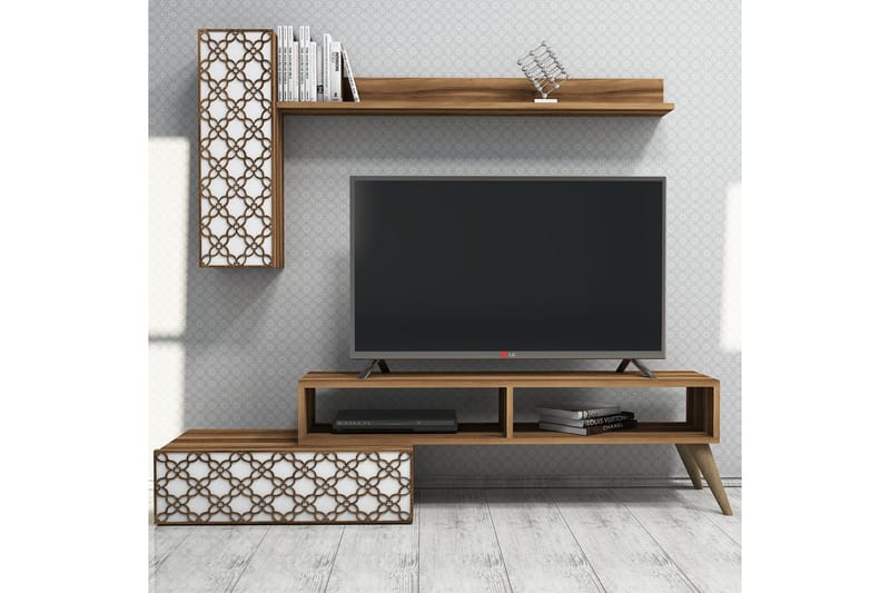 Hovdane TV-Möbelset 150 cm - Brun/Vit - Möbler - Tv möbel & mediamöbel - TV-möbelset