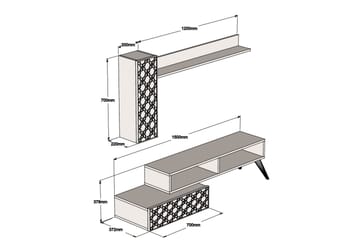 Hovdane TV-Möbelset 150 cm - Brun/Vit - Möbler - Tv möbel & mediamöbel - TV-möbelset