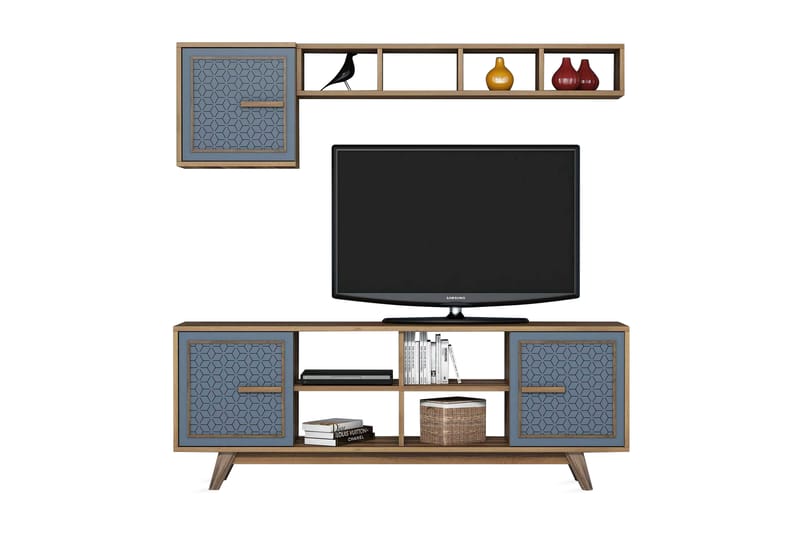 Hovdane TV-Möbelset 160 cm - Blå/Brun - Möbler - Tv möbel & mediamöbel - TV-möbelset