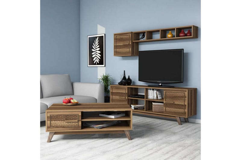 Hovdane TV-Möbelset 160 cm - Brun - Möbler - Tv möbel & mediamöbel - TV-möbelset