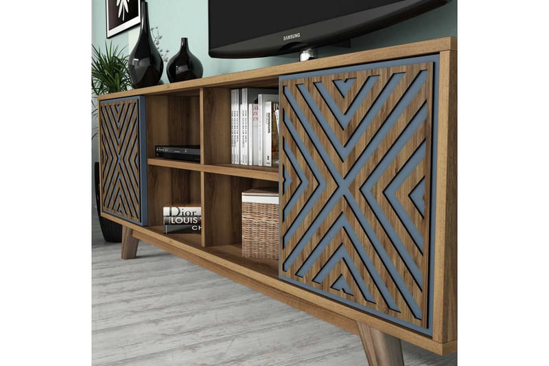 Hovdane TV-Möbelset 160 cm - Brun/Blå - Möbler - Tv möbel & mediamöbel - TV-möbelset