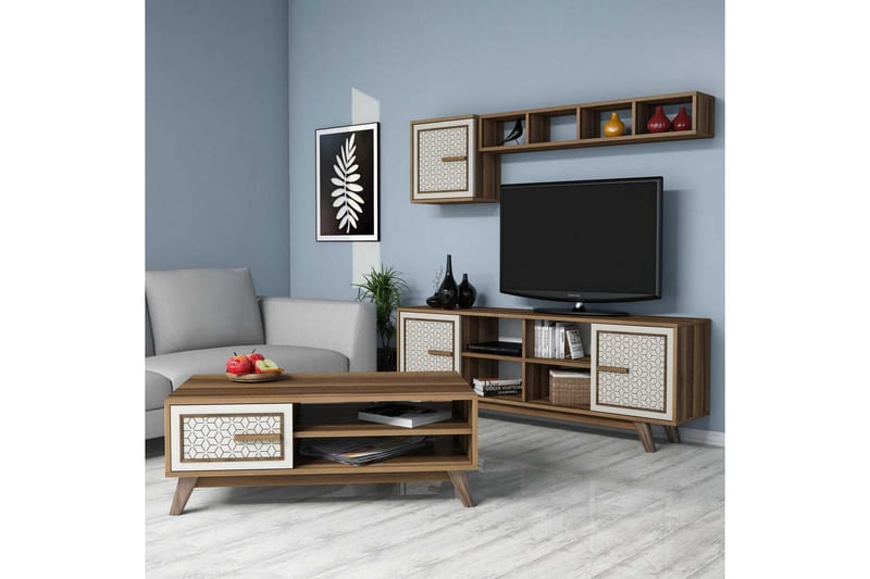 Hovdane TV-Möbelset 160 cm - Brun/Ek/Vit - Möbler - Tv möbel & mediamöbel - TV-möbelset