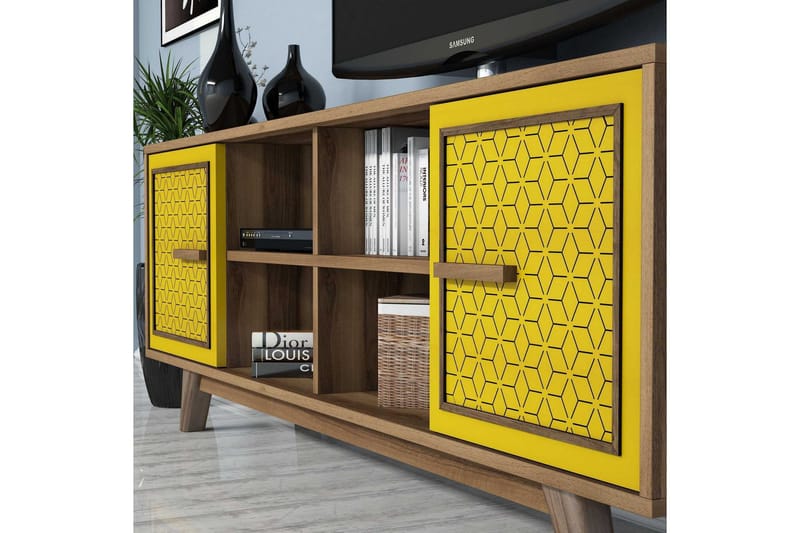 Hovdane TV-Möbelset 160 cm - Brun/Gul - Möbler - Tv möbel & mediamöbel - TV-möbelset