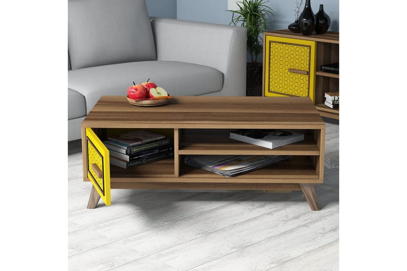 Hovdane TV-Möbelset 160 cm - Brun/Gul - Möbler - Tv möbel & mediamöbel - TV-möbelset