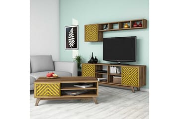 Hovdane TV-Möbelset 160 cm - Brun/Gul - Möbler - Tv möbel & mediamöbel - TV-möbelset