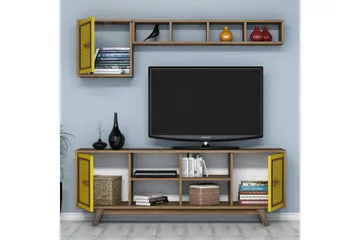 Hovdane TV-Möbelset 160 cm - Brun/Gul - Möbler - Tv möbel & mediamöbel - TV-möbelset