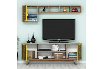 Hovdane TV-Möbelset 160 cm - Brun/Gul - Möbler - Tv möbel & mediamöbel - TV-möbelset