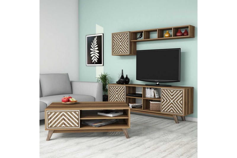 Hovdane TV-Möbelset 160 cm - Brun/Mönstrad - Möbler - Tv möbel & mediamöbel - TV-möbelset