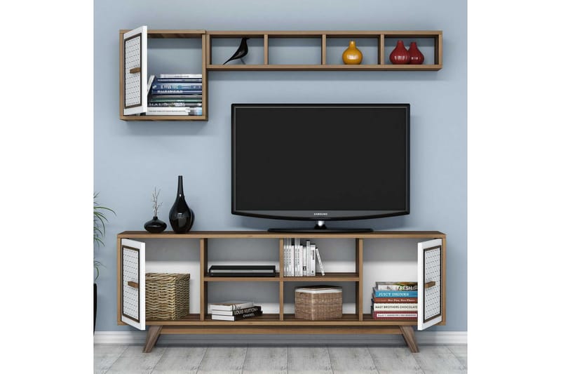 Hovdane TV-Möbelset 160 cm - Brun/Vit - Möbler - Tv möbel & mediamöbel - TV-möbelset