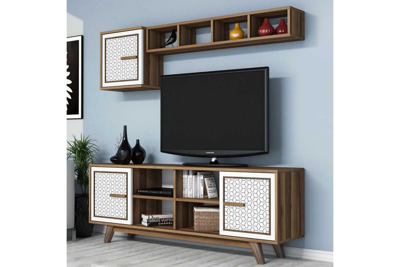 Hovdane TV-Möbelset 160 cm - Brun/Vit - Möbler - Tv möbel & mediamöbel - TV-möbelset