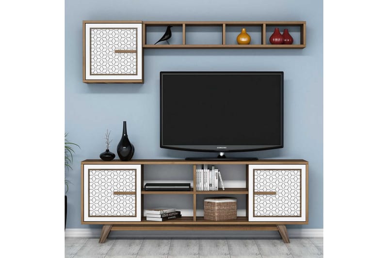 Hovdane TV-Möbelset 160 cm - Brun/Vit - Möbler - Tv möbel & mediamöbel - TV-möbelset