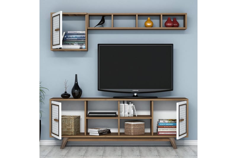 Hovdane TV-Möbelset 160 cm - Brun/Vit/Ek - Möbler - Tv möbel & mediamöbel - TV-möbelset