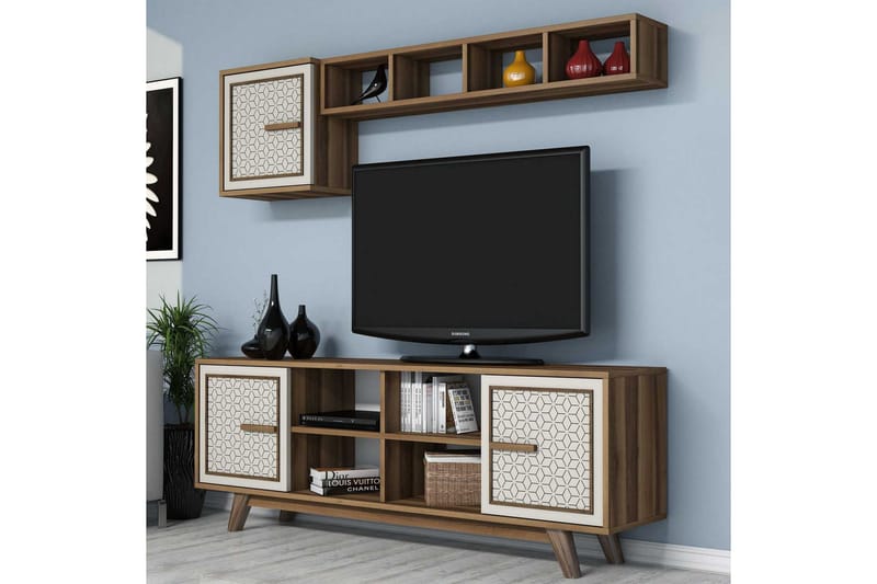 Hovdane TV-Möbelset 160 cm - Brun/Vit/Ek - Möbler - Tv möbel & mediamöbel - TV-möbelset