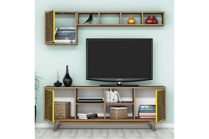 Hovdane TV-Möbelset 160 cm - Gul - Möbler - Tv möbel & mediamöbel - TV-möbelset