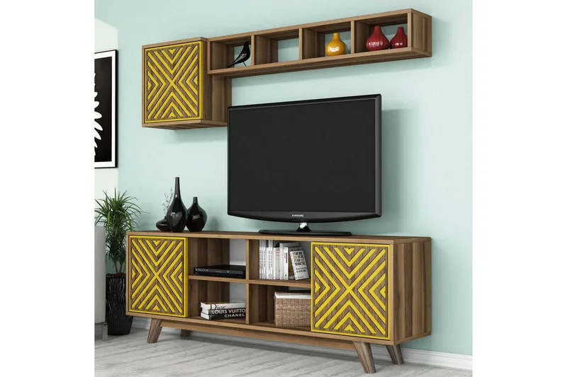 Hovdane TV-Möbelset 160 cm - Gul - Möbler - Tv möbel & mediamöbel - TV-möbelset