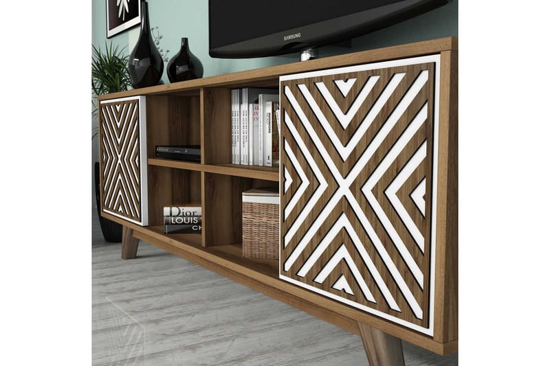 Hovdane TV-Möbelset 160 cm - Vit/Brun - Möbler - Tv möbel & mediamöbel - TV-möbelset