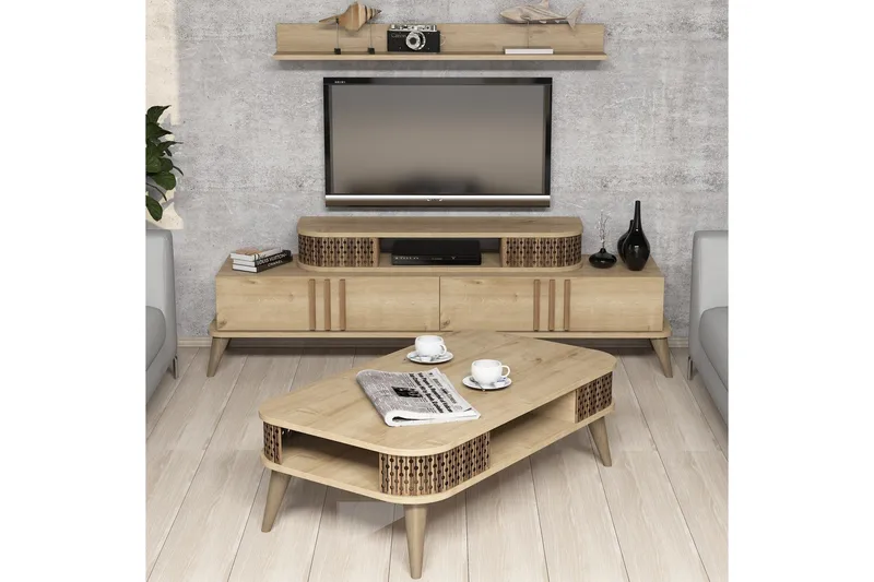Hovdane TV-Möbelset 168 cm - Beige - Möbler - Tv möbel & mediamöbel - TV-möbelset
