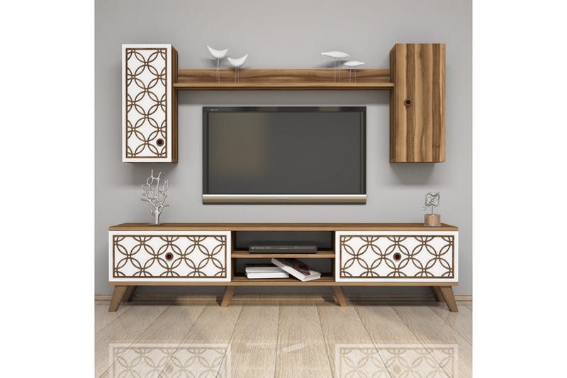 Hovdane TV-Möbelset 180 cm - Brun/Vit - Möbler - Tv möbel & mediamöbel - TV-möbelset