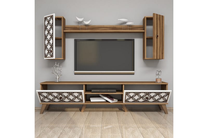 Hovdane TV-Möbelset 180 cm - Brun/Vit - Möbler - Tv möbel & mediamöbel - TV-möbelset